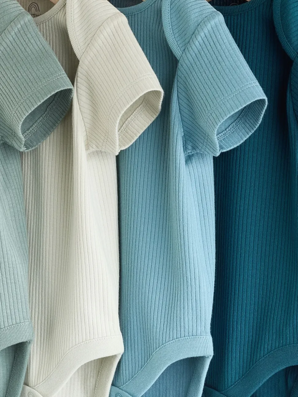 Blauw - Set van 5 babyrompertjes met korte mouwen