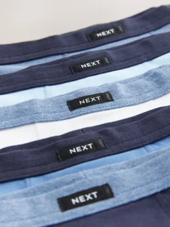 Blauw - Set van 5 boxershorts met zachte tailleband (1,5-16 jr)