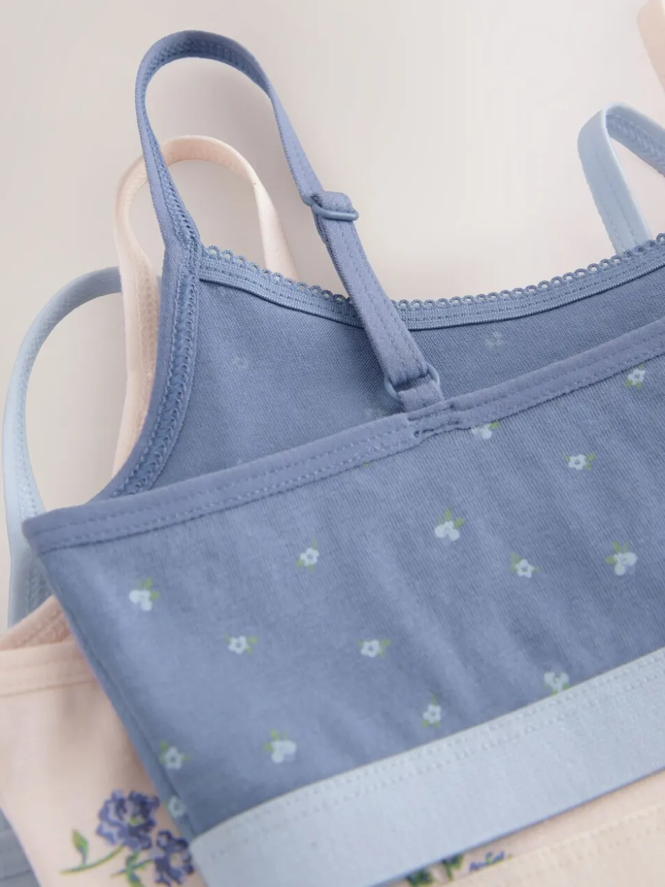 Blauw - Set van 3 crop tops (5-16 jr)