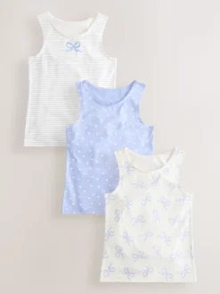 Blauw - Set van 3 hemdjes met print (1,5-16 jr)