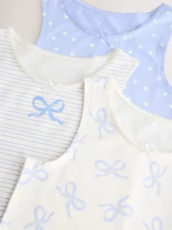 Blauw - Set van 3 hemdjes met print (1,5-16 jr)