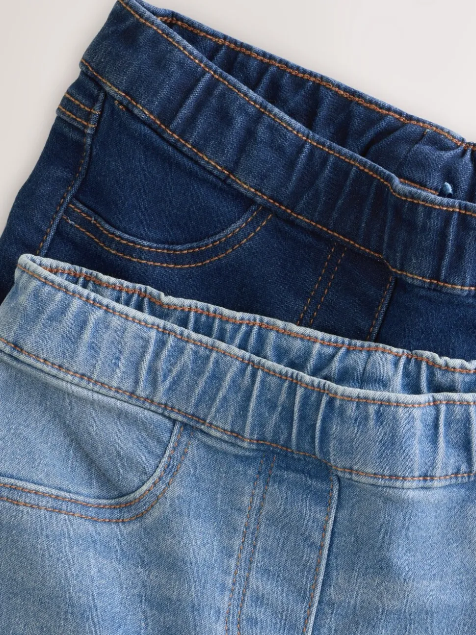 Blauw - Set van 2 jeggings met elastische taille (3-16 jr)