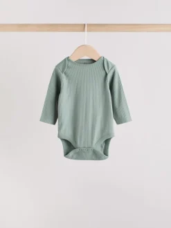Blauw - Set van 5 rompers met lange mouwen