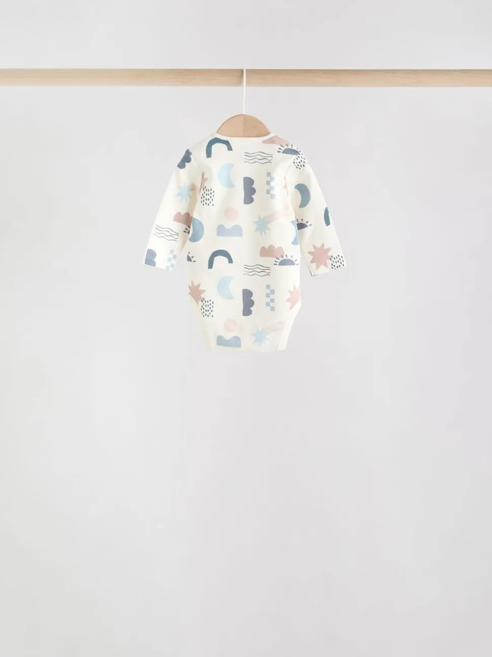 Blauw - Set van 5 rompers met lange mouwen