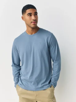 Blauw - Set van 4 T-shirts met lange mouwen