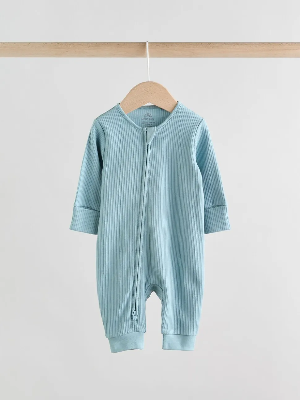 Blauw - Set van 3 voetloze Baby-pyjama's met tweewegrits (0-3jr)