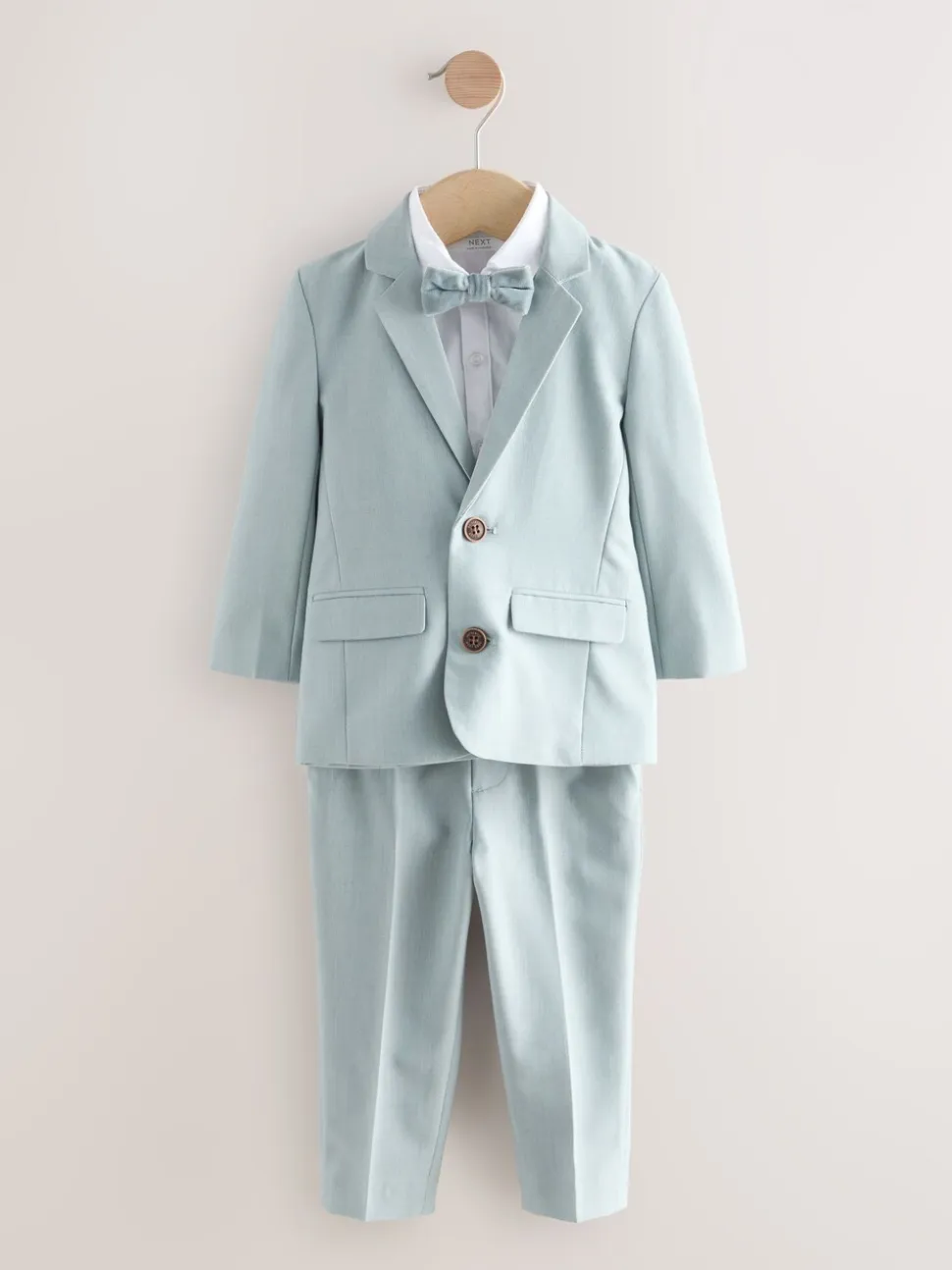 Blauw - Set van blazer, overhemd, broek en vlinderstrik (3mnd -9jr)