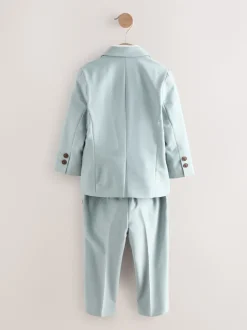 Blauw - Set van blazer, overhemd, broek en vlinderstrik (3mnd -9jr)