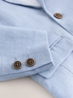 Blauw - Set van blazer, overhemd, broek en vlinderstrik (3mnd -9jr)