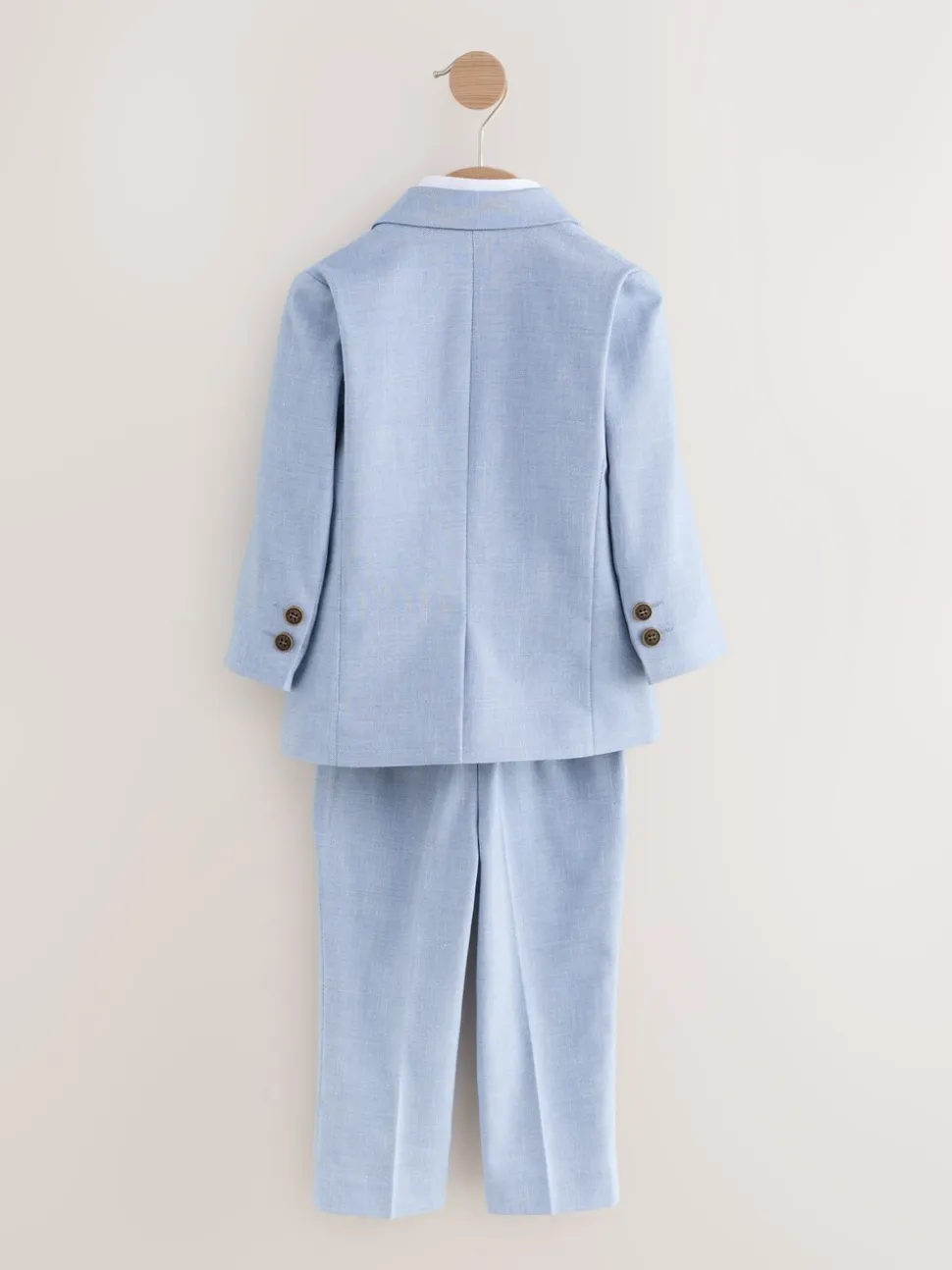 Blauw - Set van blazer, overhemd, broek en vlinderstrik (3mnd -9jr)