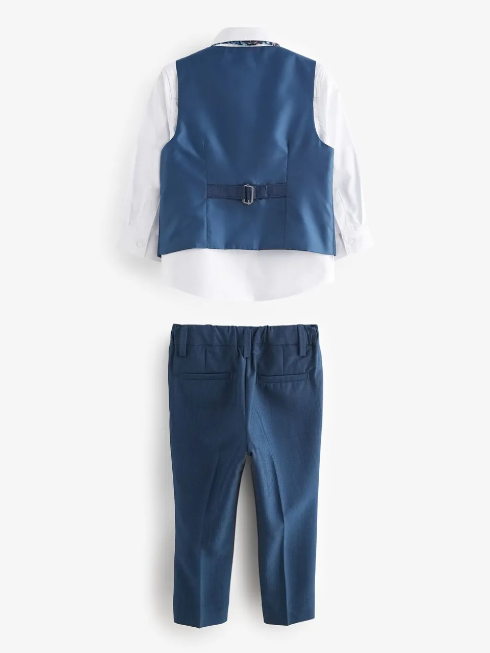 Blauw - Set van gilet, shirt, broek en vlinderstrikje (3mnd-9jr)