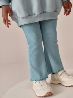 Blauw - Set van sweatshirt met strik en uitlopende legging (3mnd-7jr)