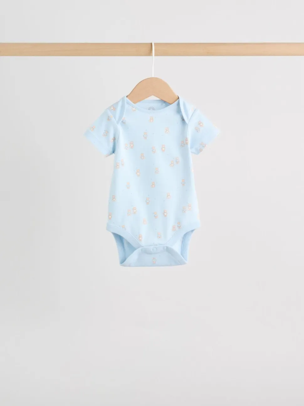 Blauw - Short Sleeve Baby Bear Bodysuit