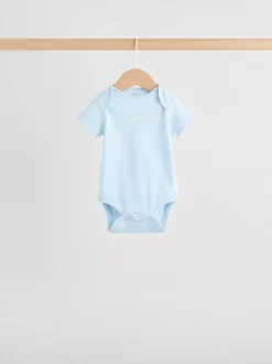 Blauw - Short Sleeve Baby Bear Bodysuit