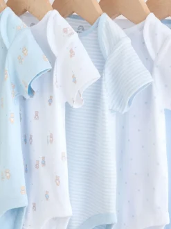 Blauw - Short Sleeve Baby Bear Bodysuit
