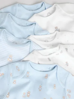 Blauw - Short Sleeve Baby Bear Bodysuit