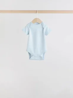 Blauw - Short Sleeve Baby Bear Bodysuit