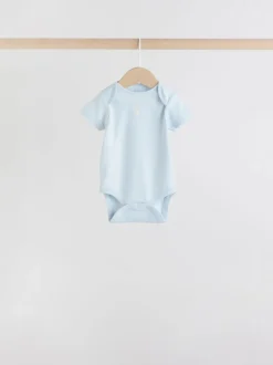 Blauw - Short Sleeve Baby Bear Bodysuit
