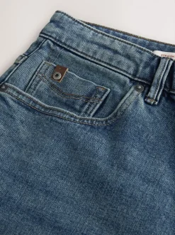Blauw - Signature geborstelde behaaglijke denim jeans met wol