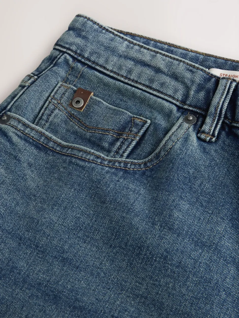 Blauw - Signature geborstelde behaaglijke denim jeans met wol