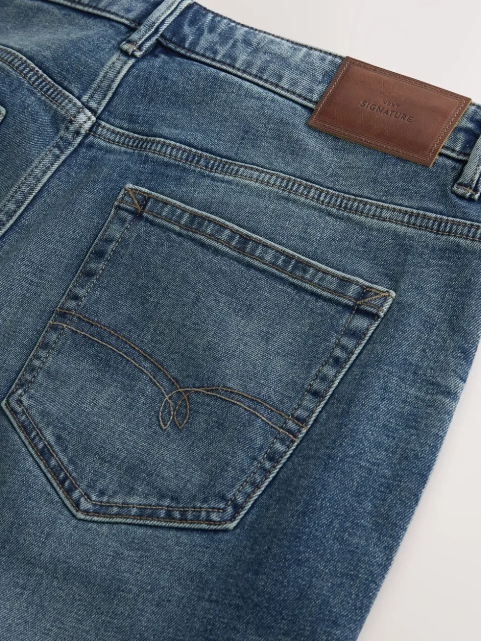 Blauw - Signature geborstelde behaaglijke denim jeans met wol