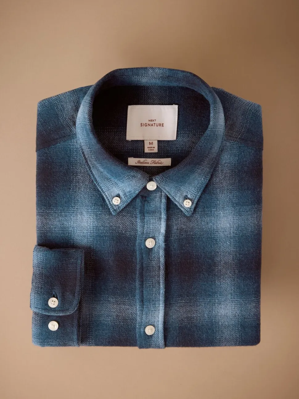 Blauw - Signature Ruit overhemd met Lange mouwen