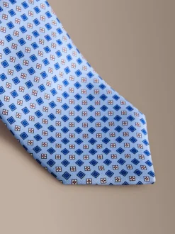 Blauw - Signature Silk Italian Geometric Tie