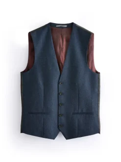 Blauw - Signature Zignone flanellen gilet van Italiaanse wol-kasjmier blend