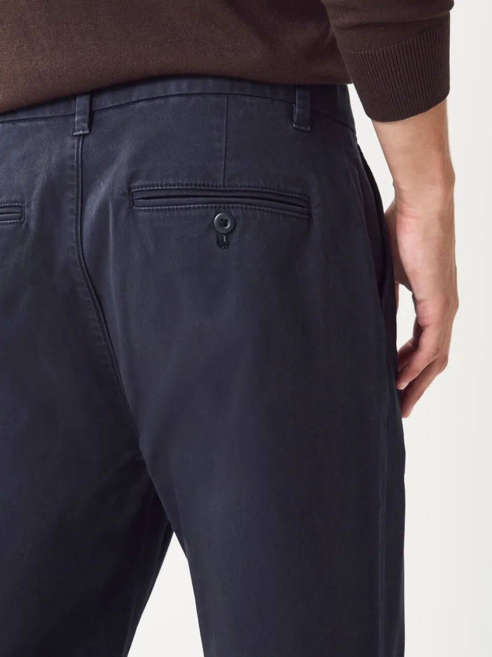 Blauw - Single Pleated Stretch Chinos Trousers