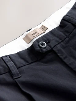 Blauw - Single Pleated Stretch Chinos Trousers