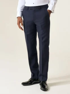 Blauw - Skopes getailleerd Newman-kostuum met ruit: pantalon