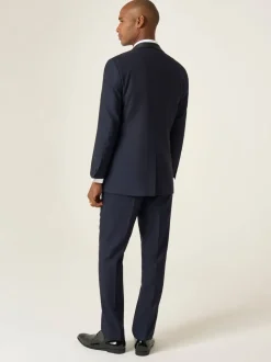 Blauw - Skopes getailleerd Newman-kostuum met ruit: jas