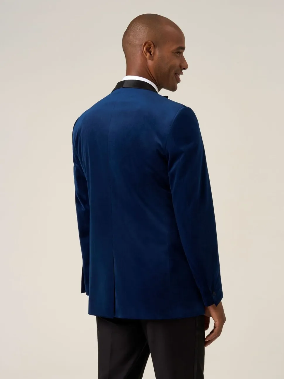 Blauw - Skopes Paso Tailored Fit Velvet Jacket