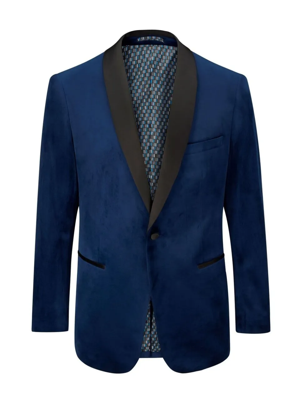 Blauw - Skopes Paso Tailored Fit Velvet Jacket