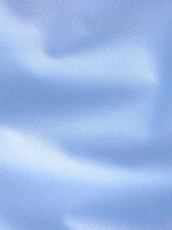 Blauw - Slim Fit - Eenvoudig te strijken slim fit overhemd met textuur en dubbele manchetten