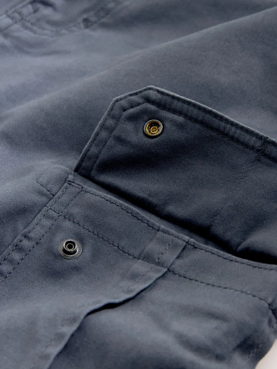 Blauw - Slim Fit - Katoenen cargostretchbroek