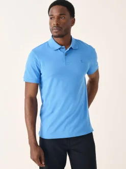 Blauw - Slim Fit - Piqué poloshirt met korte mouwen