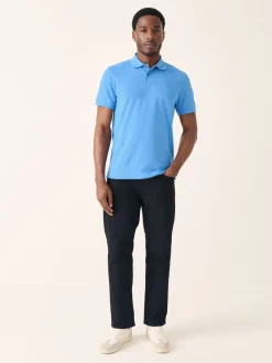 Blauw - Slim Fit - Piqué poloshirt met korte mouwen