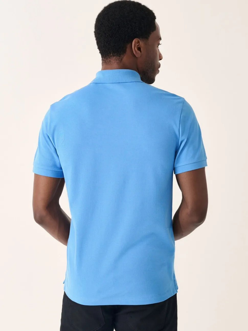 Blauw - Slim Fit - Piqué poloshirt met korte mouwen