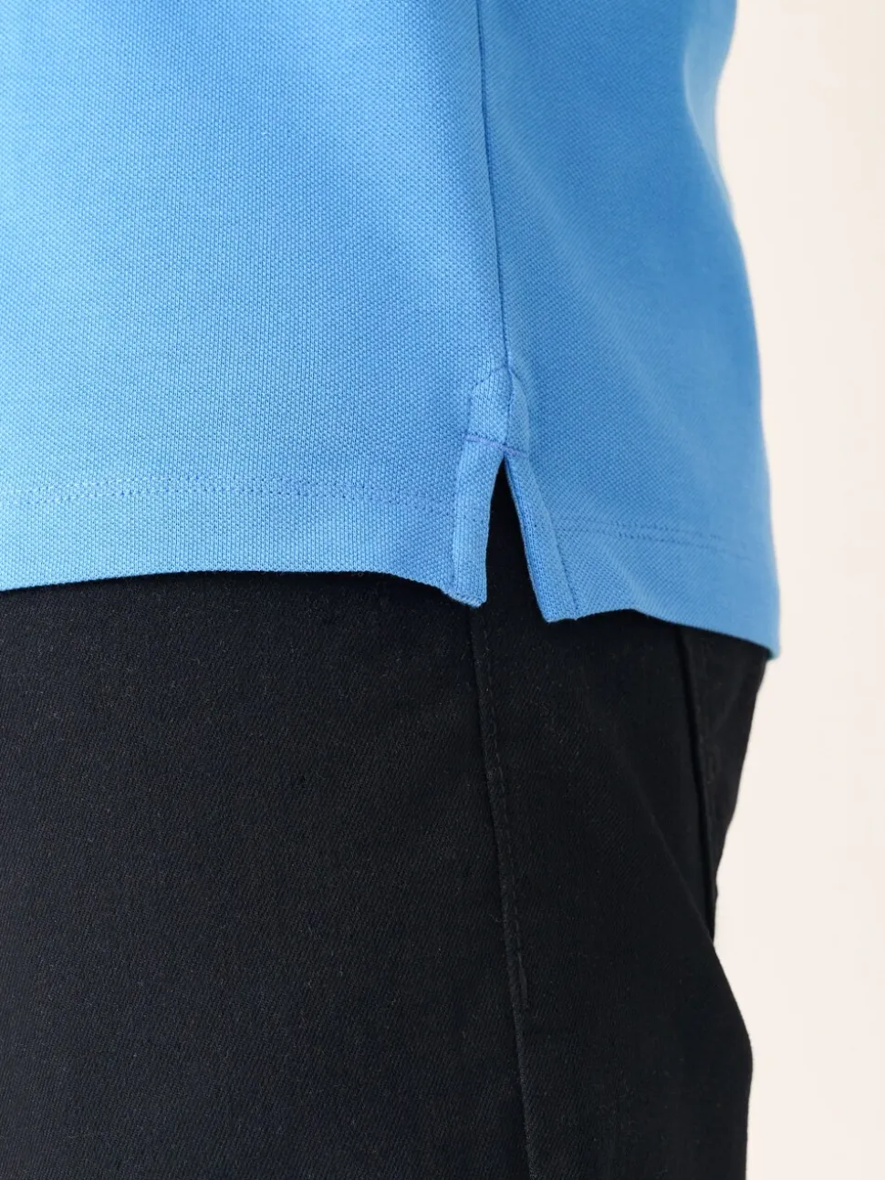 Blauw - Slim Fit - Piqué poloshirt met korte mouwen