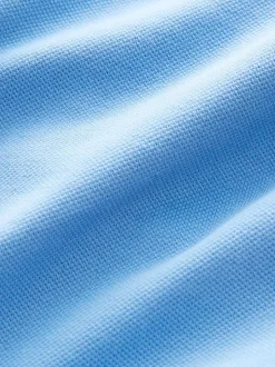 Blauw - Slim Fit - Piqué poloshirt met korte mouwen