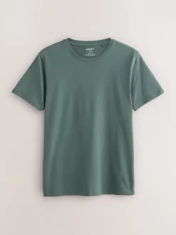 Blauw - Slim Fit - Set van 5 100% katoenen T-shirts met laagjes