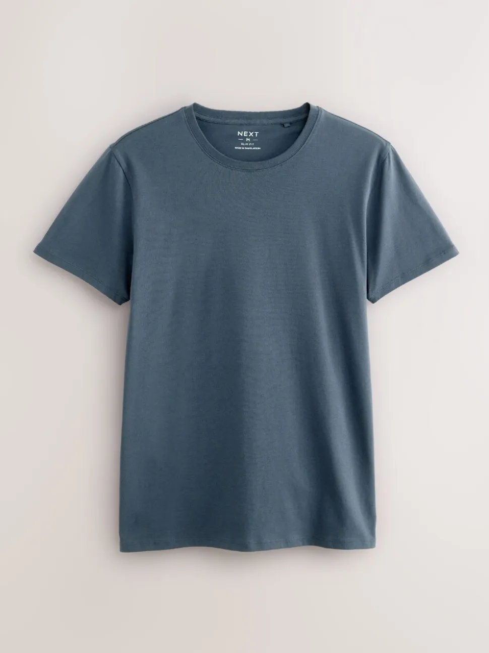 Blauw - Slim Fit - Set van 5 100% katoenen T-shirts met laagjes
