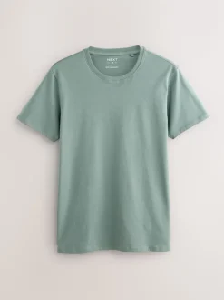 Blauw - Slim Fit - Set van 5 100% katoenen T-shirts met laagjes