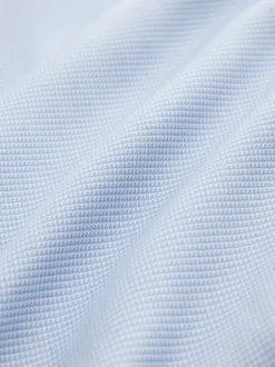 Blauw - Slim Fit - Signature 100% katoenen overhemd met textuur