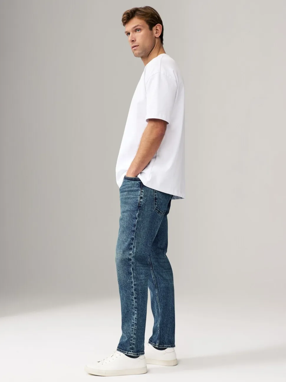 Blauw - Slim Fit - Vintage wash denim jeans