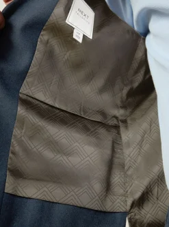Blauw - Slim fit gestructureerd flanellen Pakgilet