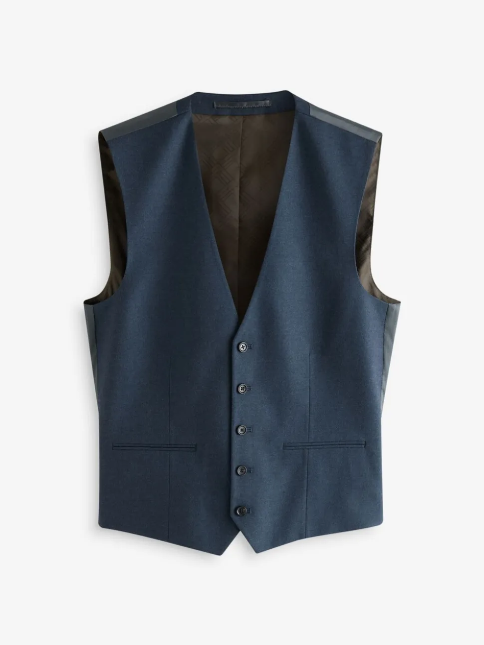 Blauw - Slim fit gestructureerd flanellen Pakgilet