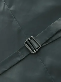 Blauw - Slim fit gestructureerd flanellen Pakgilet