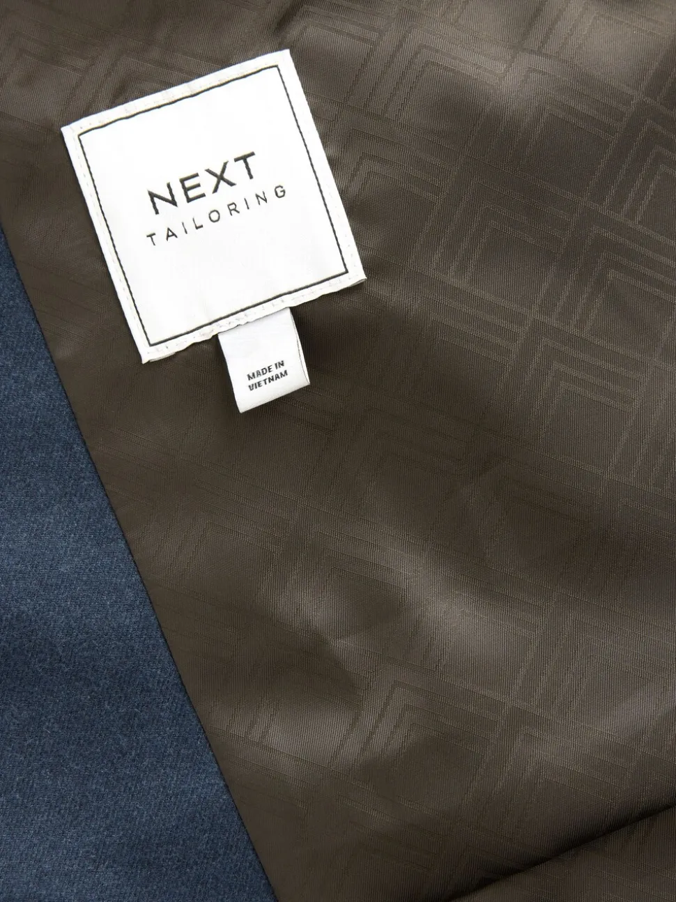 Blauw - Slim fit gestructureerd flanellen Pakgilet
